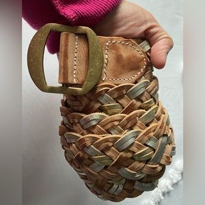 Nine West  Two Tone Braided Leather Belt Sz M/L